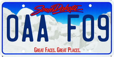 SD license plate 0AAF09