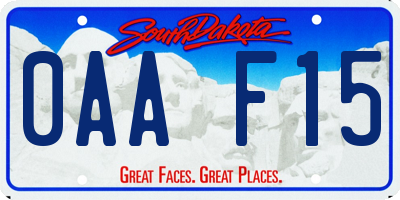 SD license plate 0AAF15