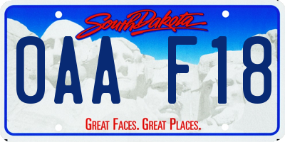 SD license plate 0AAF18