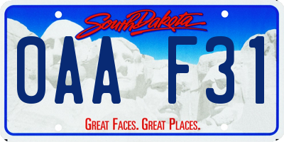 SD license plate 0AAF31