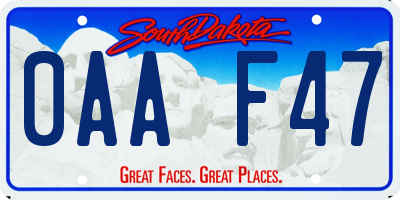 SD license plate 0AAF47