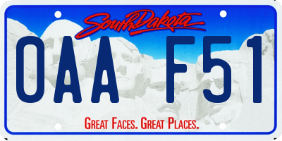 SD license plate 0AAF51