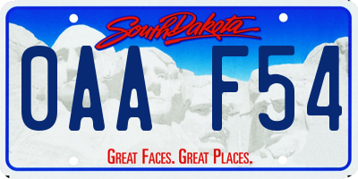SD license plate 0AAF54