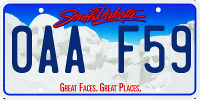 SD license plate 0AAF59