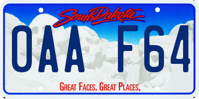 SD license plate 0AAF64
