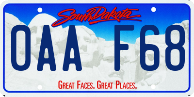 SD license plate 0AAF68