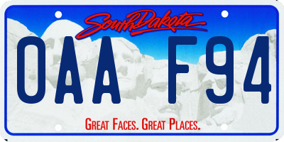 SD license plate 0AAF94