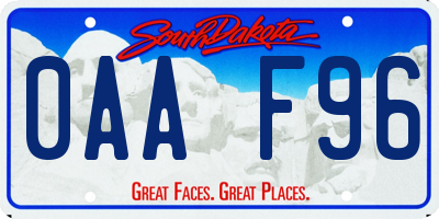 SD license plate 0AAF96