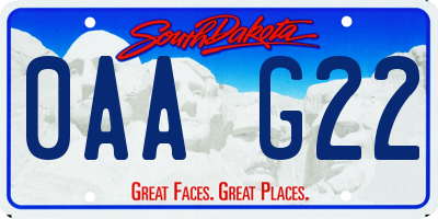 SD license plate 0AAG22