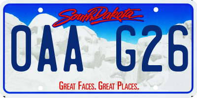 SD license plate 0AAG26