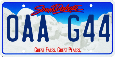 SD license plate 0AAG44