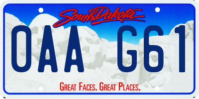 SD license plate 0AAG61