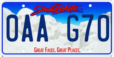 SD license plate 0AAG70
