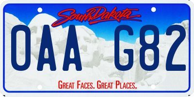 SD license plate 0AAG82