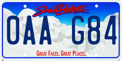 SD license plate 0AAG84