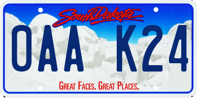 SD license plate 0AAK24