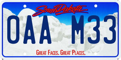 SD license plate 0AAM33