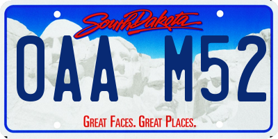 SD license plate 0AAM52