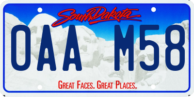 SD license plate 0AAM58