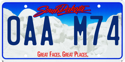 SD license plate 0AAM74