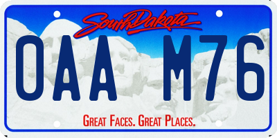 SD license plate 0AAM76