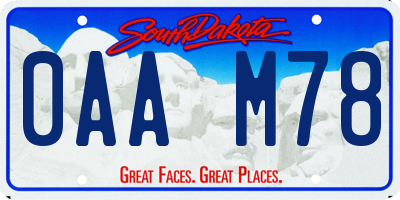 SD license plate 0AAM78
