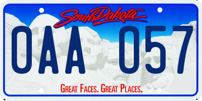 SD license plate 0AAO57