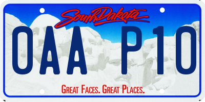 SD license plate 0AAP10