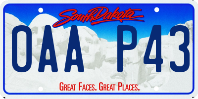 SD license plate 0AAP43