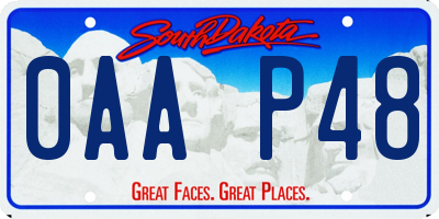 SD license plate 0AAP48