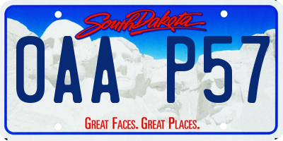 SD license plate 0AAP57