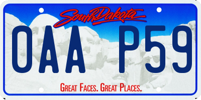 SD license plate 0AAP59
