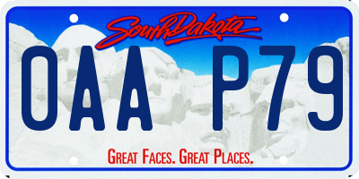 SD license plate 0AAP79