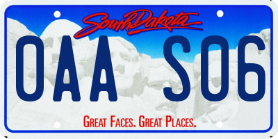 SD license plate 0AAS06