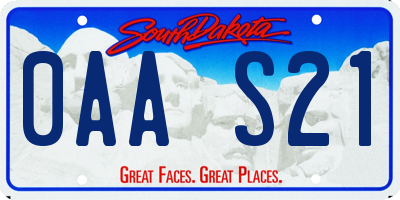 SD license plate 0AAS21