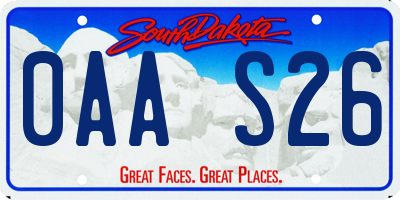 SD license plate 0AAS26