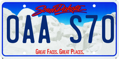 SD license plate 0AAS70