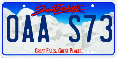 SD license plate 0AAS73