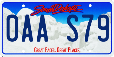 SD license plate 0AAS79