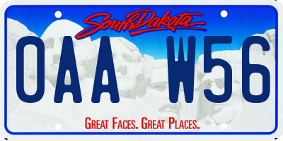 SD license plate 0AAW56