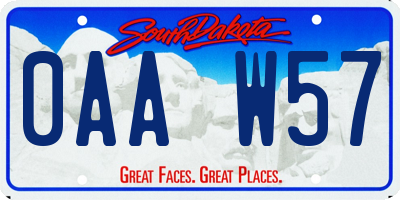 SD license plate 0AAW57