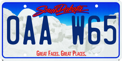 SD license plate 0AAW65