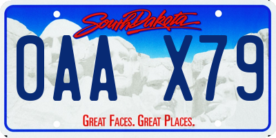 SD license plate 0AAX79