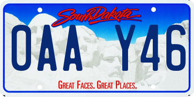 SD license plate 0AAY46