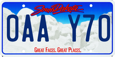 SD license plate 0AAY70