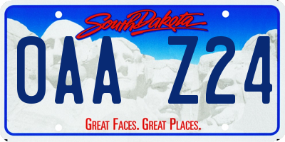SD license plate 0AAZ24