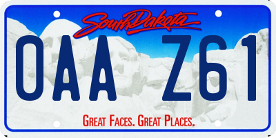 SD license plate 0AAZ61