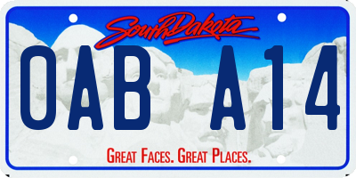 SD license plate 0ABA14