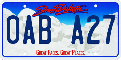 SD license plate 0ABA27