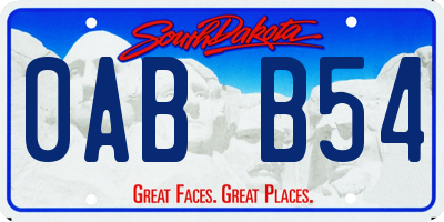 SD license plate 0ABB54
